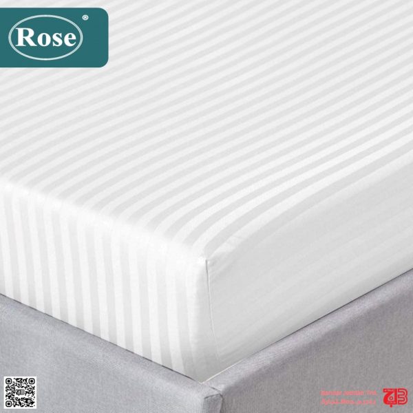Rose Hotel Bed Linen Stripe White - Image 5
